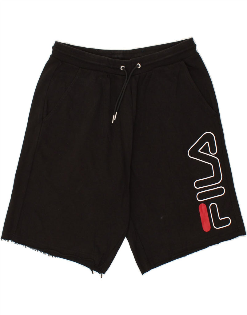 FILA Mens Graphic Sport Shorts Medium Black | Vintage Fila | Thrift | Second-Hand Fila | Used Clothing | Messina Hembry 