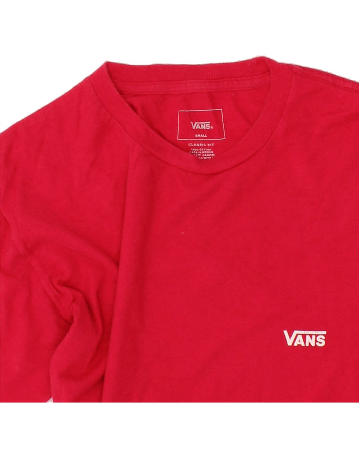VANS Mens Classic Fit Graphic T-Shirt Top Small Red Cotton Vintage Vans and Second-Hand Vans from Messina Hembry 