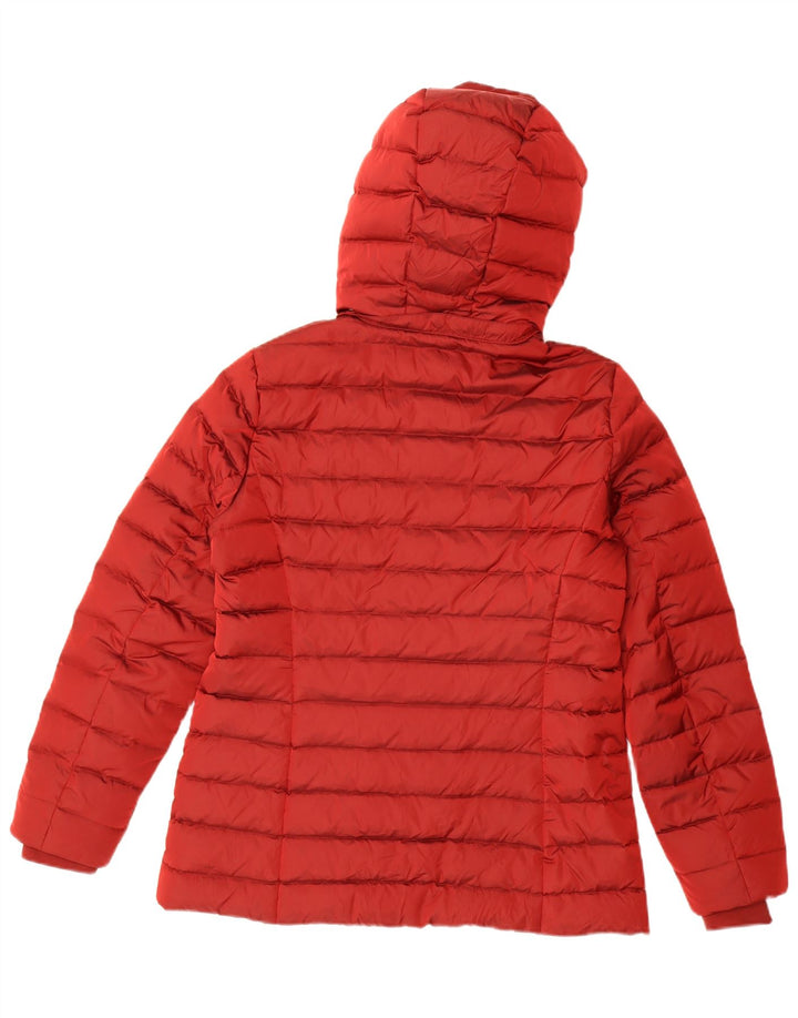 Sisley Womens Hooded Padded Jacket UK 12 Medium Red