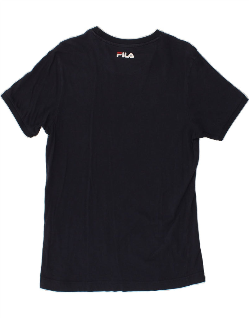 FILA Mens Graphic T-Shirt Top Medium Navy Blue Cotton Vintage Fila and Second-Hand Fila from Messina Hembry 