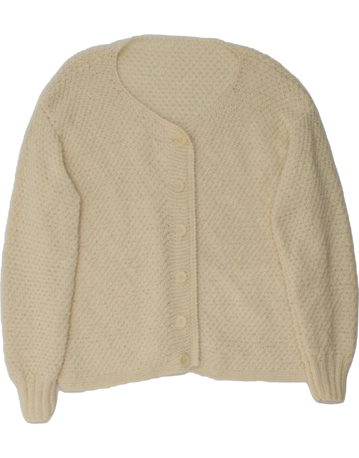VINTAGE Womens Cardigan Sweater UK 16 Large Off White Vintage Vintage and Second-Hand Vintage from Messina Hembry 