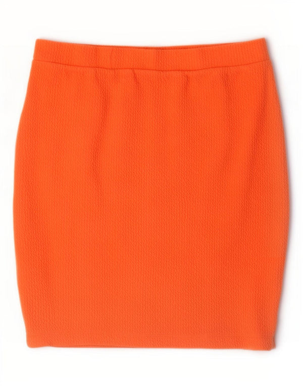 Calvin Klein Womens Mini Skirt Large W32 Orange Polyester