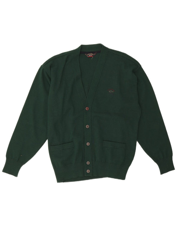 Paul & Shark Mens Yachting Cardigan Sweater Medium Green Wool