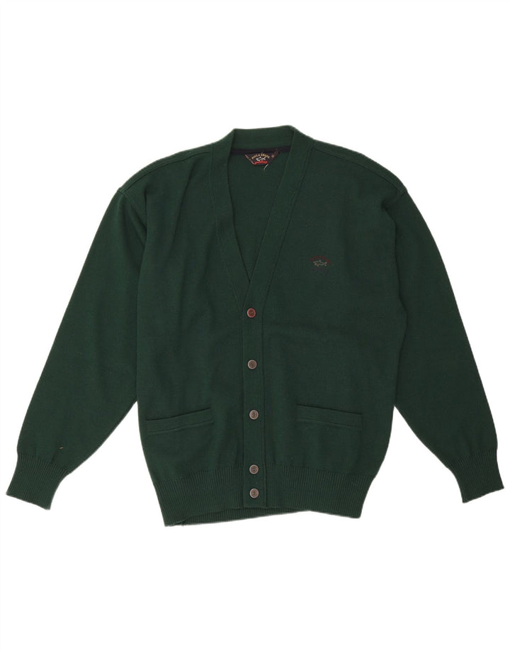 Paul & Shark Mens Yachting Cardigan Sweater Medium Green Wool