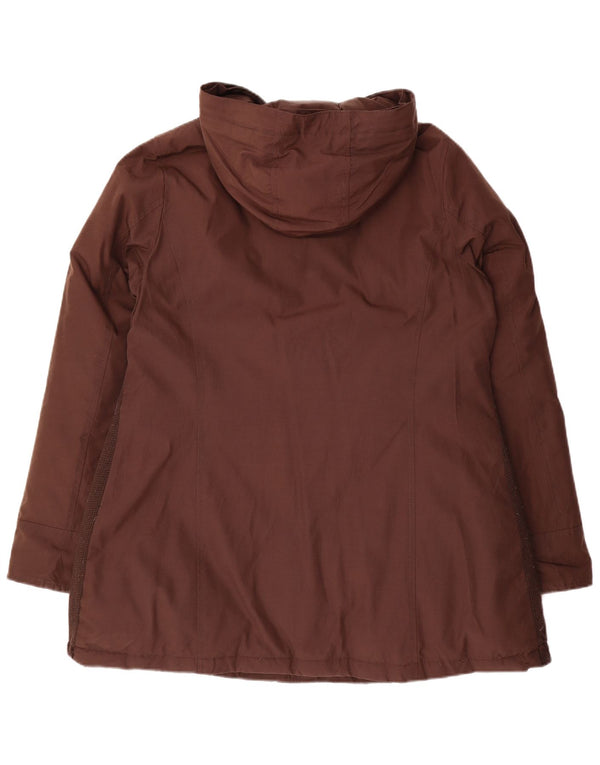 CANADIAN Womens Hooded Padded Coat UK 16 Large Brown Polyester