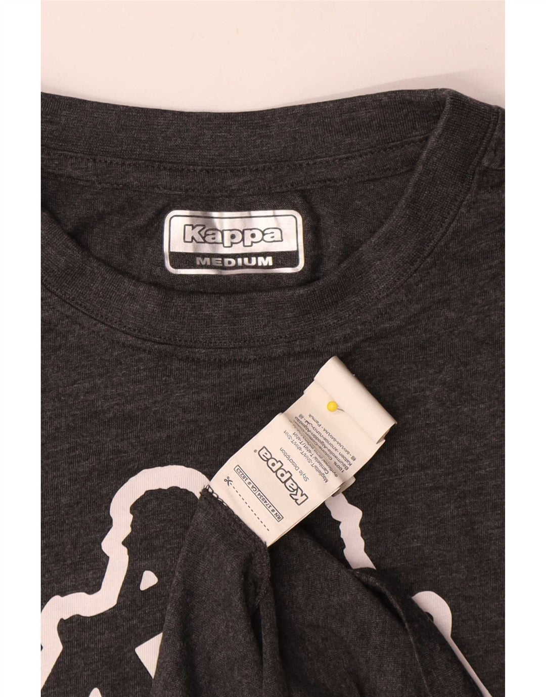 Kappa Mens Graphic T-Shirt Top Medium Grey Cotton