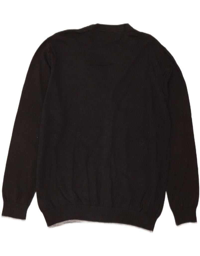 MARKS & SPENCER Mens Blue Harbour Cardigan Sweater XL Black Cotton Vintage Marks & Spencer and Second-Hand Marks & Spencer from Messina Hembry 