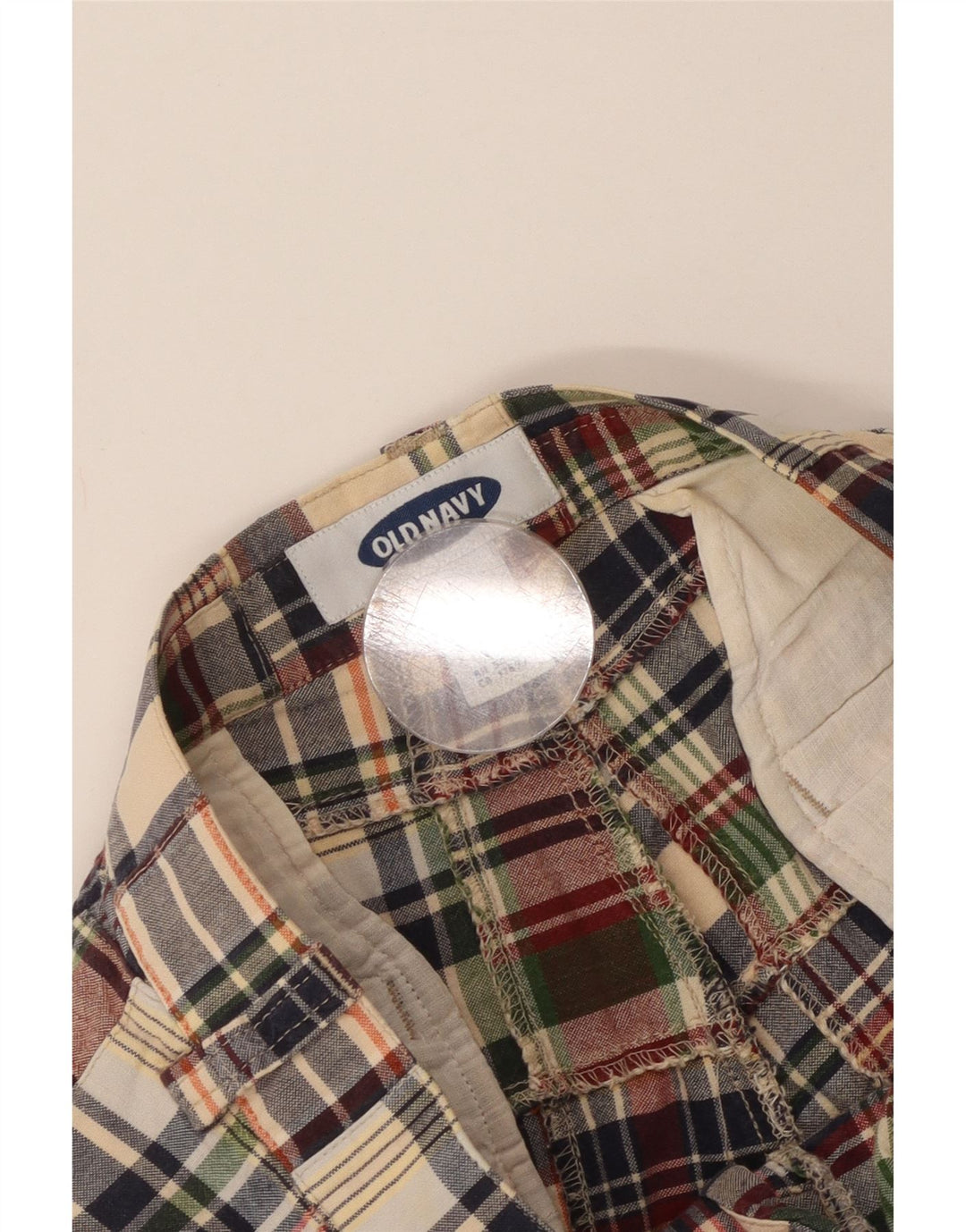 Old Navy Mens Chino Shorts W30 Medium Multicoloured Check Cotton