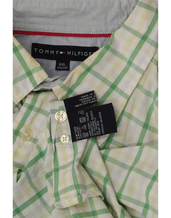 Tommy Hilfiger Mens Shirt 2XL Green Check Cotton