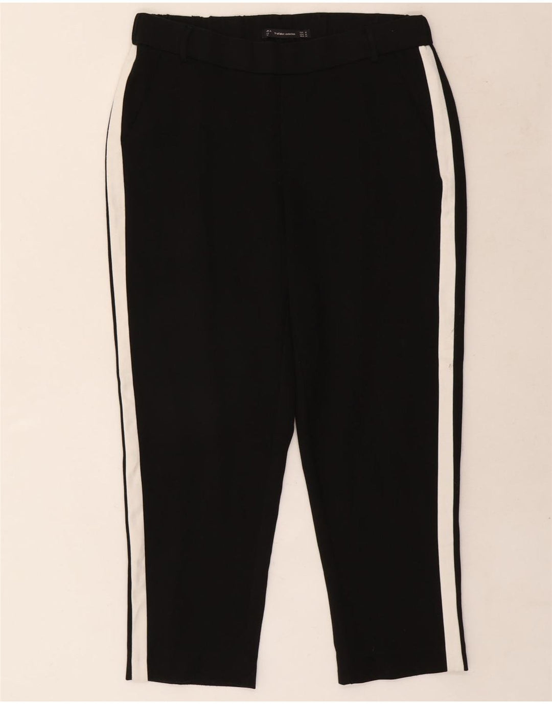 Zara Womens Trafaluc Cropped Trousers Medium W30 L24 Black Colourblock