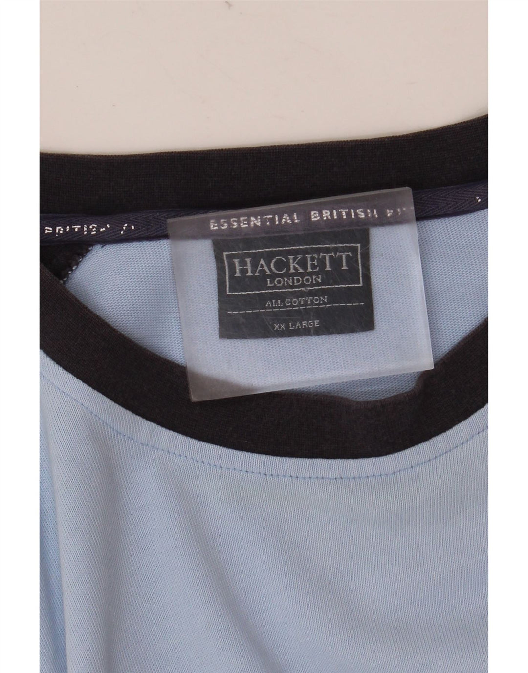 Hackett Mens Graphic Top Long Sleeve 2XL Blue Colourblock Cotton