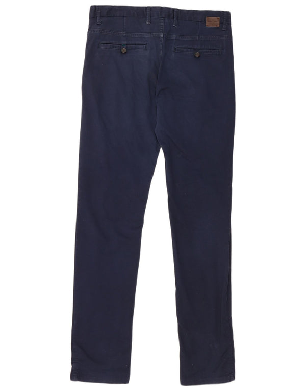 Zara Mens Slim Chino Trousers EU 40 Medium W31 L32 Navy Blue Cotton