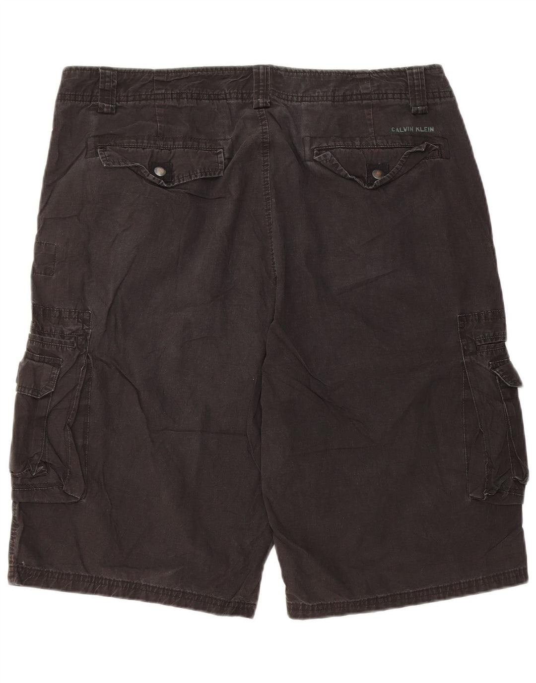 CALVIN KLEIN Mens Cargo Shorts W36 Large Black Cotton