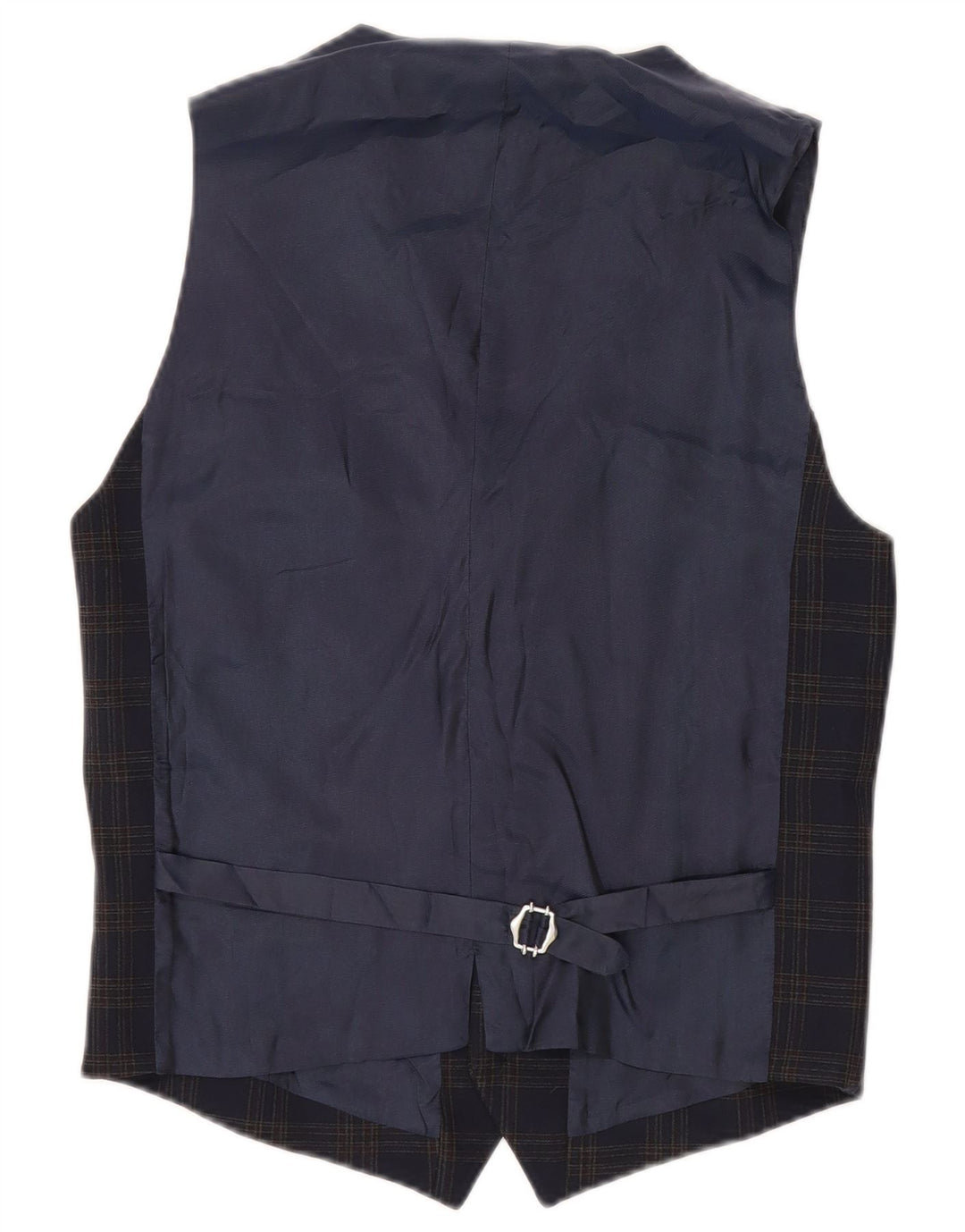 GUESS BY MARCIANO Mens Waistcoat IT 48 Small Navy Blue Check Polyester