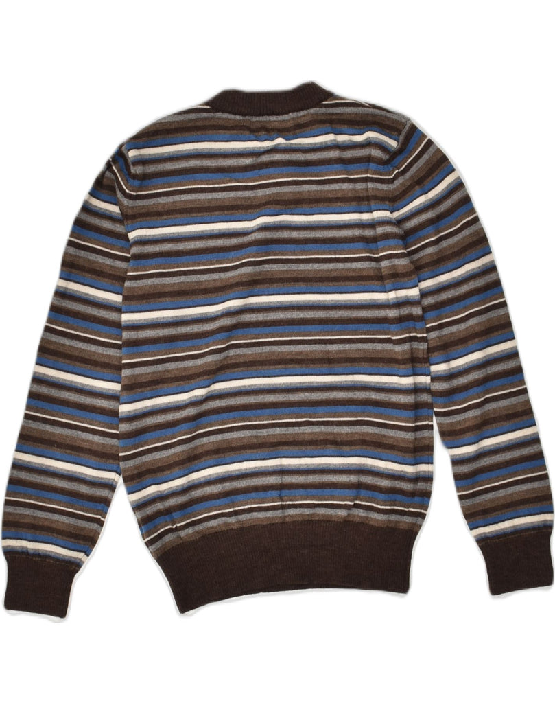 JECKERSON Boys V-Neck Jumper Sweater 10-11 Years Brown Striped Wool | Vintage Jeckerson | Thrift | Second-Hand Jeckerson | Used Clothing | Messina Hembry 