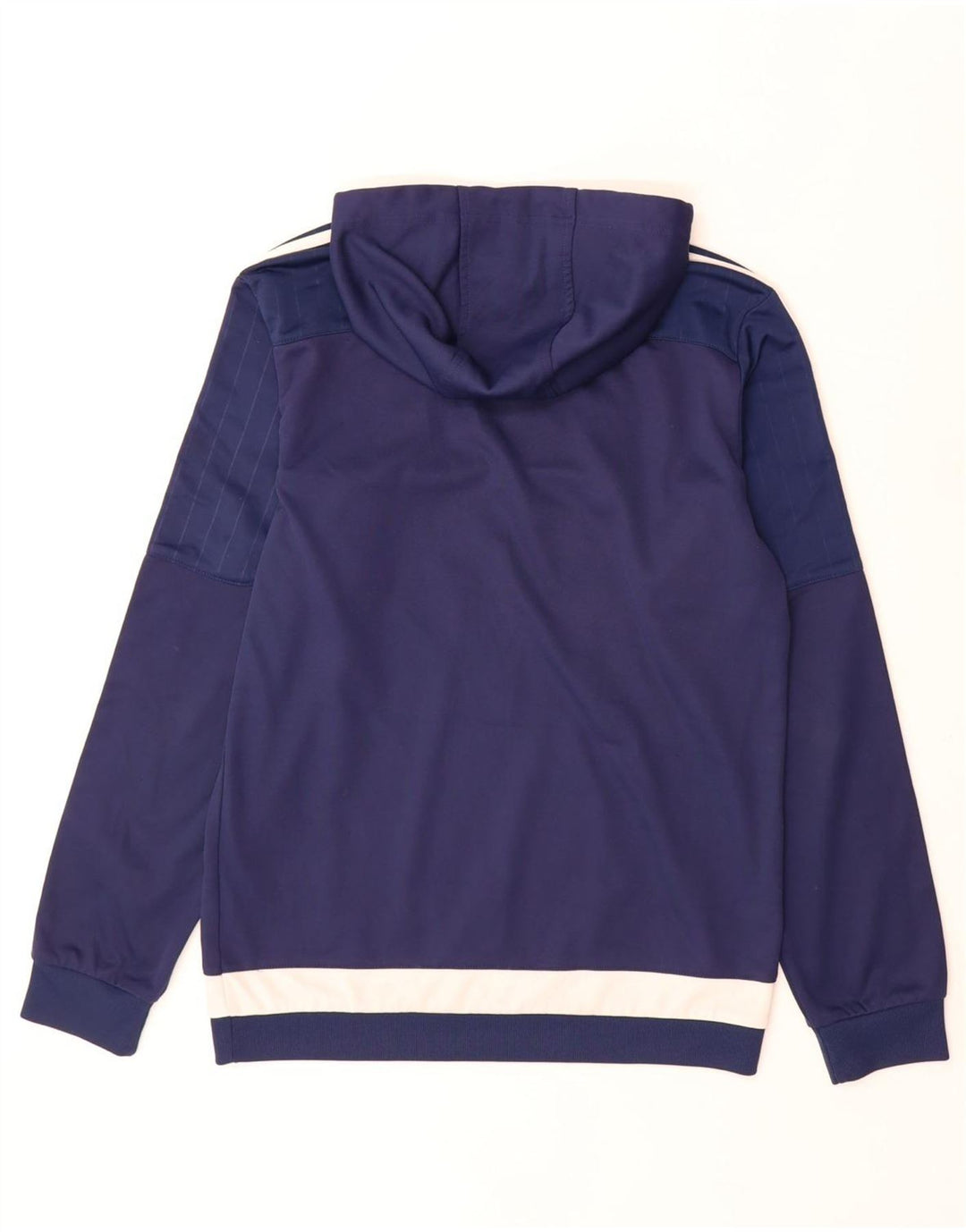 Adidas Mens Hoodie Jumper Small Navy Blue Colourblock Polyester
