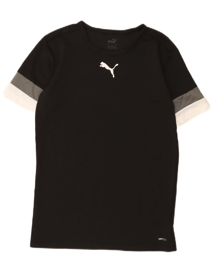 Puma Mens T-Shirt Top Small Black Colourblock Polyester