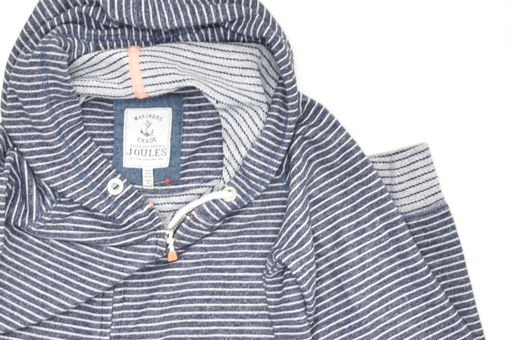 JOULES Womens Zip Hoodie Sweater UK 8 Small Grey Striped Cotton | Vintage | Thrift | Second-Hand | Used Clothing | Messina Hembry 