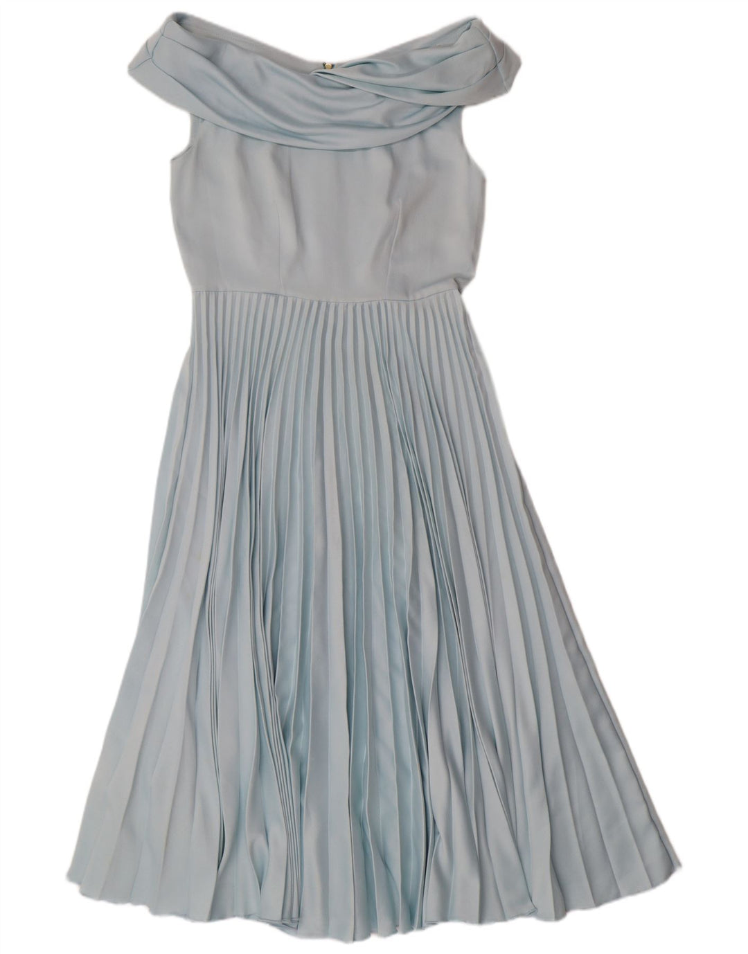 CLOSET Womens Pleated Off Shoulder Dress UK 10 Small  Blue