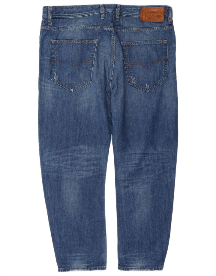 Diesel Mens Distressed Slim Jeans W34 L26 Blue Cotton
