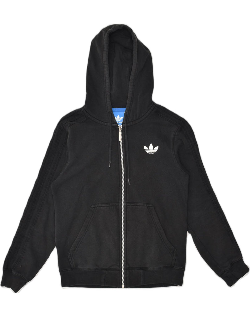 ADIDAS Mens Zip Hoodie Sweater Small Black Cotton | Vintage Adidas | Thrift | Second-Hand Adidas | Used Clothing | Messina Hembry 