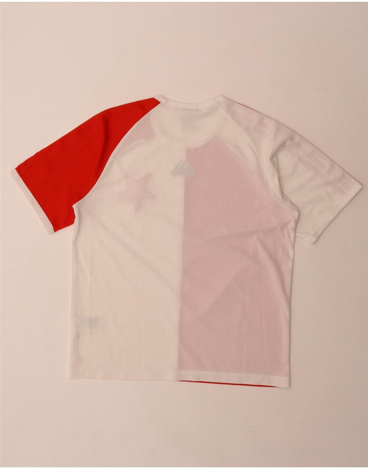 Adidas Mens Climalite Graphic T-Shirt Top Medium Red Colourblock Polyester