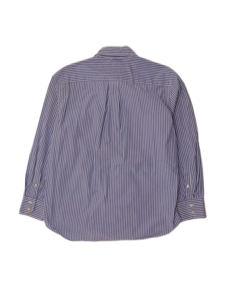 TOMMY HILFIGER Mens Shirt Medium Blue Striped Cotton