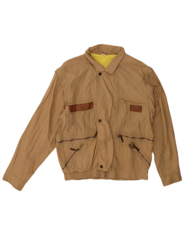 CIESSE PIUMINI Mens Utility Jacket IT 48 Medium Beige Cotton
