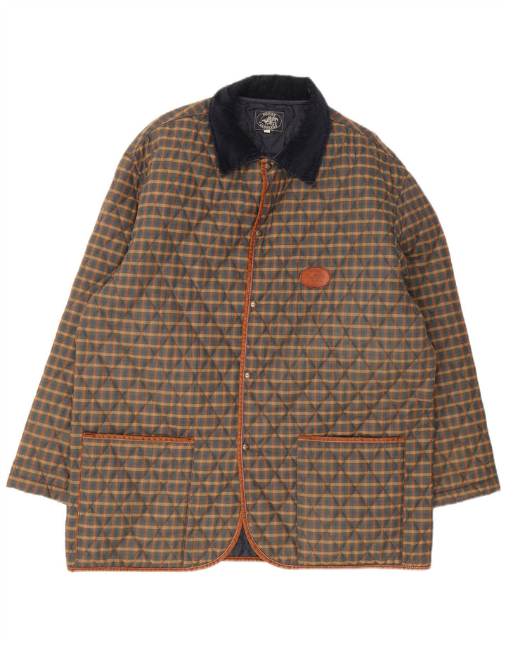 Derby Saddlery Mens Quilted Jacket UK 42 XL Multicoloured Check Polyester