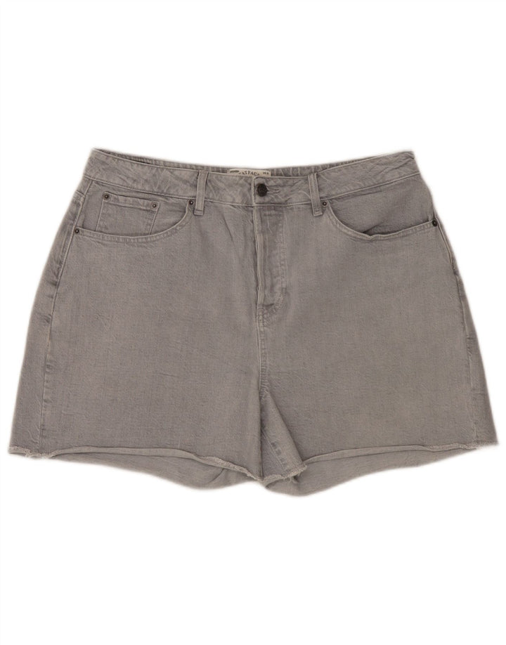 Fat Face Womens Denim Shorts UK 16 Large W36  Grey Cotton