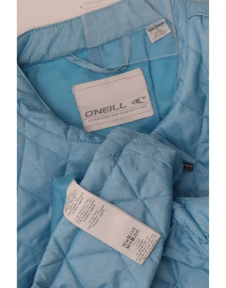 O'Neill Womens Quilted Jacket UK 14 Large Blue Colourblock Polyester