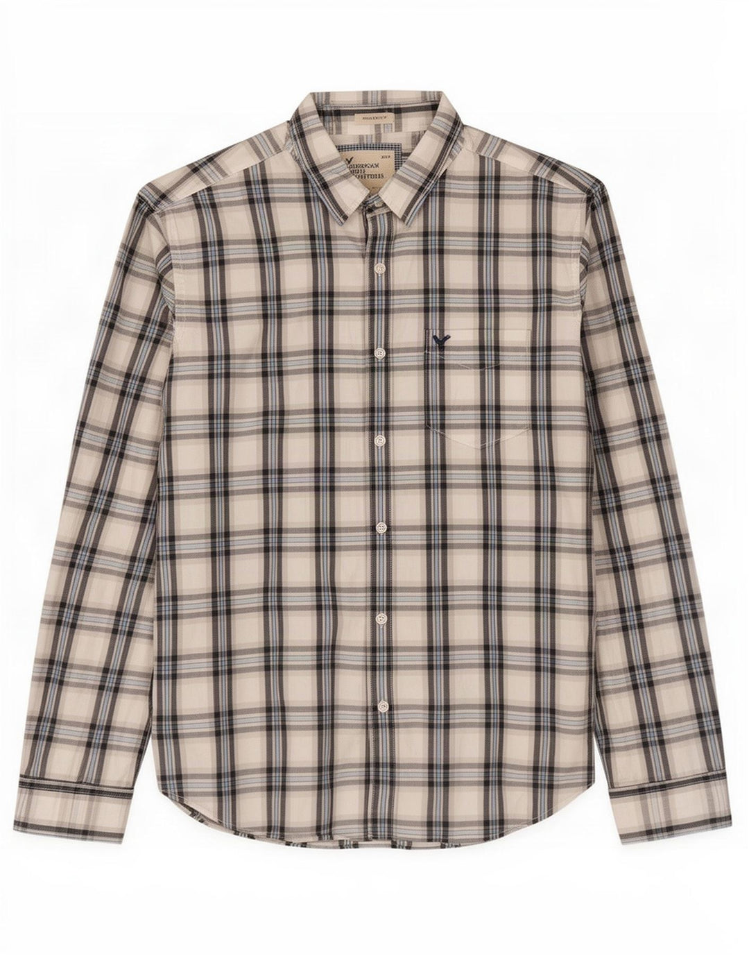 American Eagle Mens Athletic Fit Shirt XL White Check Cotton