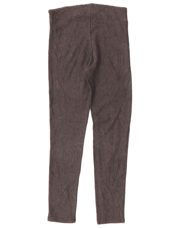 Zara Womens Skinny Casual Trousers Large W32 L28 Grey Herringbone Viscose