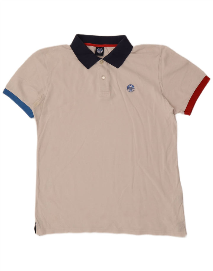 North Sails Mens Polo Shirt Medium White Colourblock