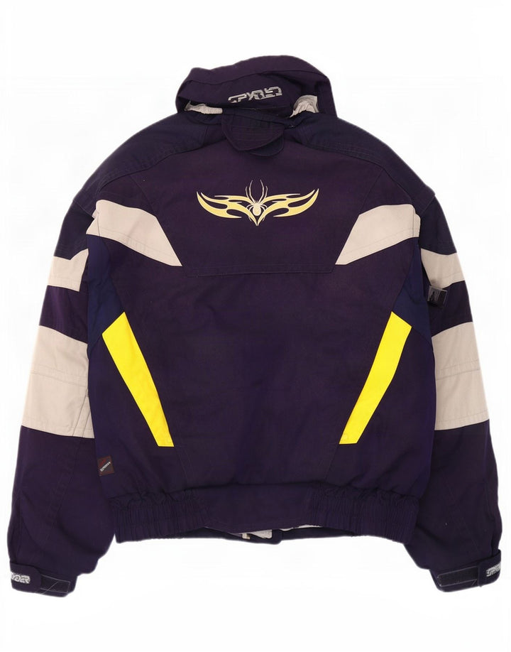 Spyder Mens Graphic Ski Jacket UK 42 XL Navy Blue Colourblock Polyester