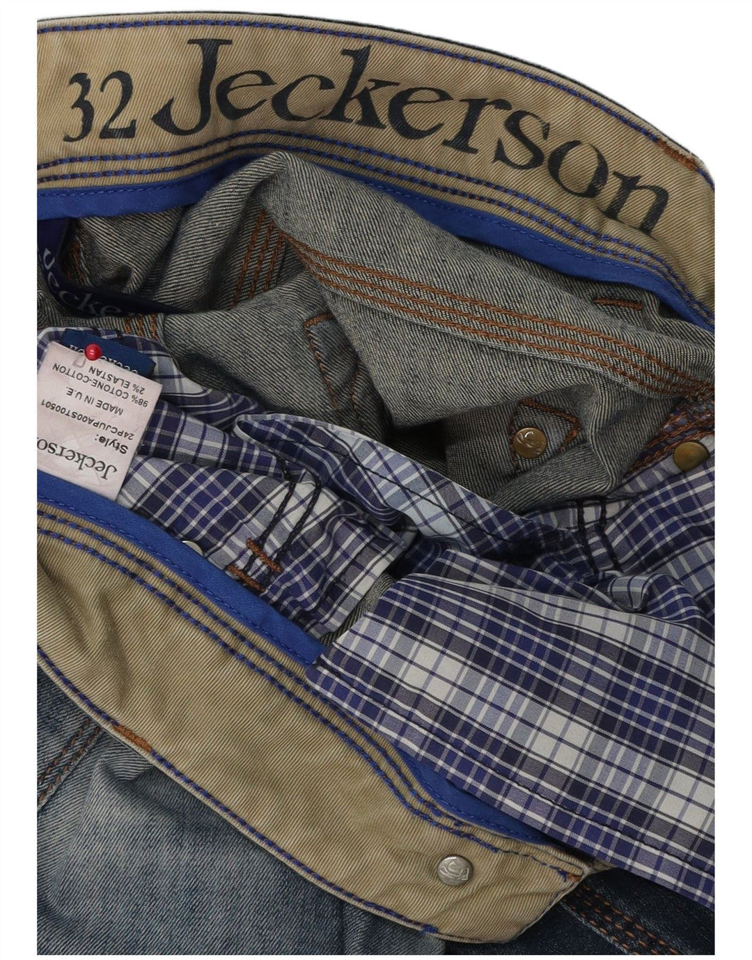 JECKERSON Mens Slim Jeans W32 L34 Blue Cotton