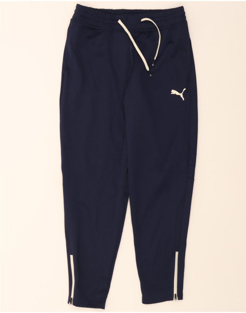 PUMA Mens Graphic Tracksuit Trousers Medium  Navy Blue Polyester Vintage Puma and Second-Hand Puma from Messina Hembry 