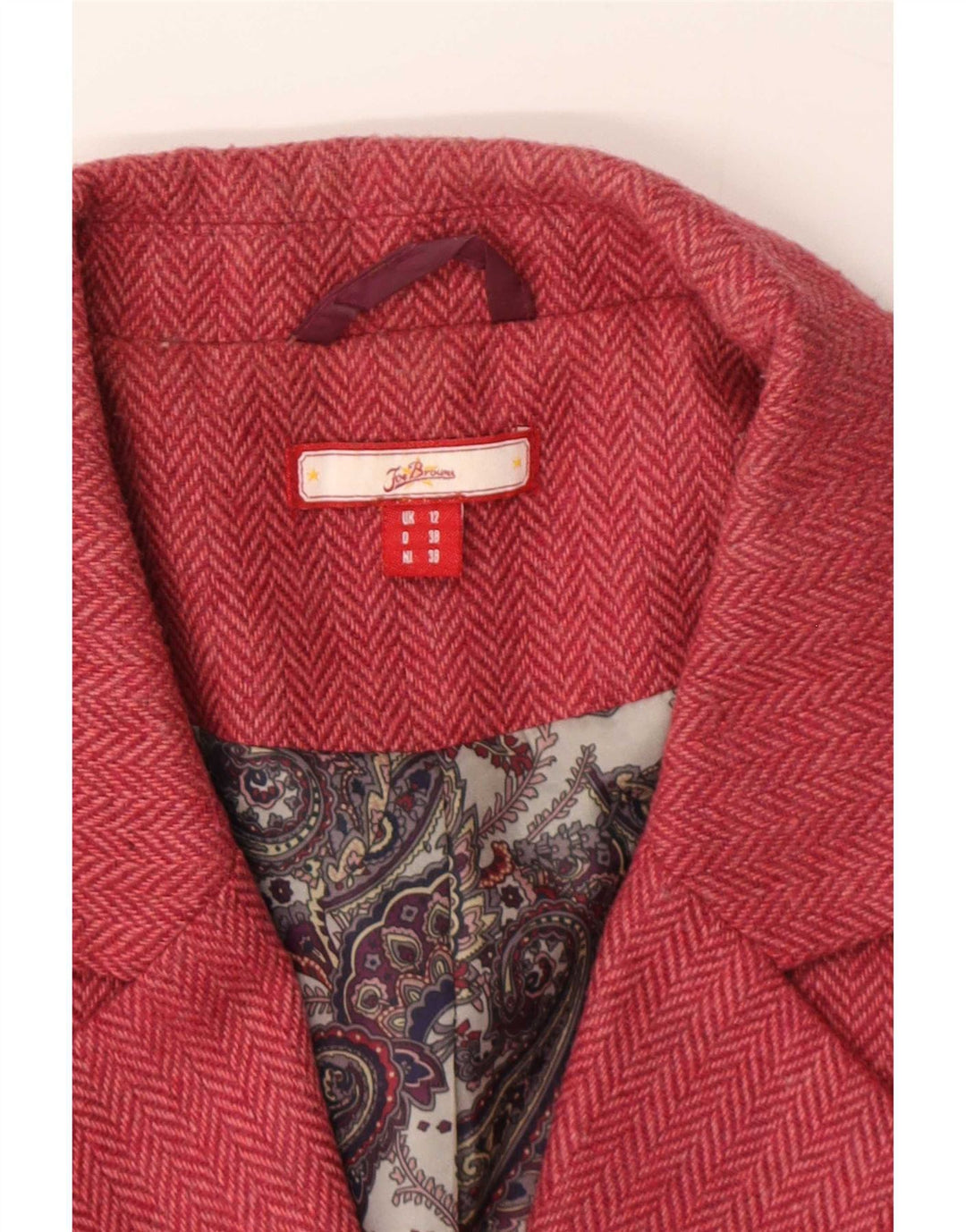 Joe Browns Womens Blazer Jacket UK 12 Medium Pink Herringbone Polyester