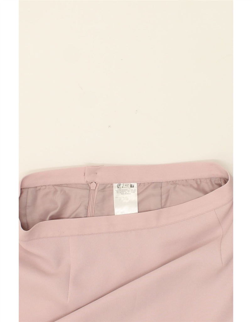 VINTAGE Womens Midi Skirt IT 42 Medium W30 Pink Polyester Vintage Vintage and Second-Hand Vintage from Messina Hembry 