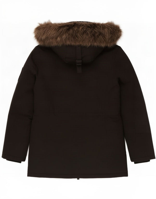 Superdry Womens Oversized Hooded Padded Parka Jacket UK 8 Small Black