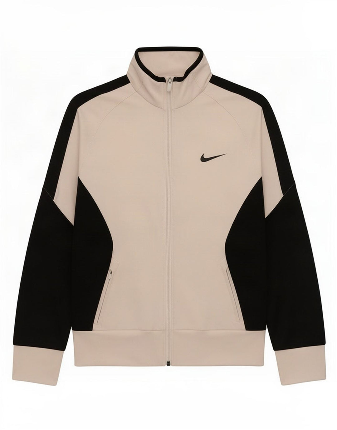 Nike Womens Dri Fit Tracksuit Top Jacket UK 12 Medium White Colourblock