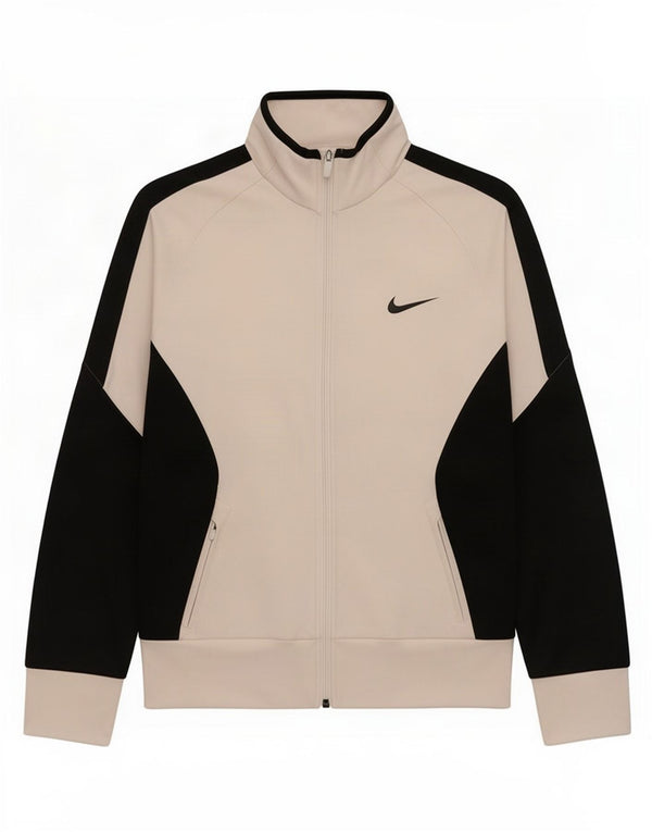 Nike Womens Dri Fit Tracksuit Top Jacket UK 12 Medium White Colourblock