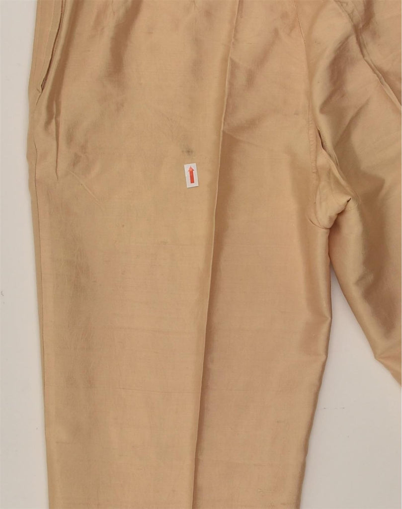 VINTAGE Womens Pegged Suit Trousers IT 42 Medium W26 L27 Beige Silk | Vintage Vintage | Thrift | Second-Hand Vintage | Used Clothing | Messina Hembry 