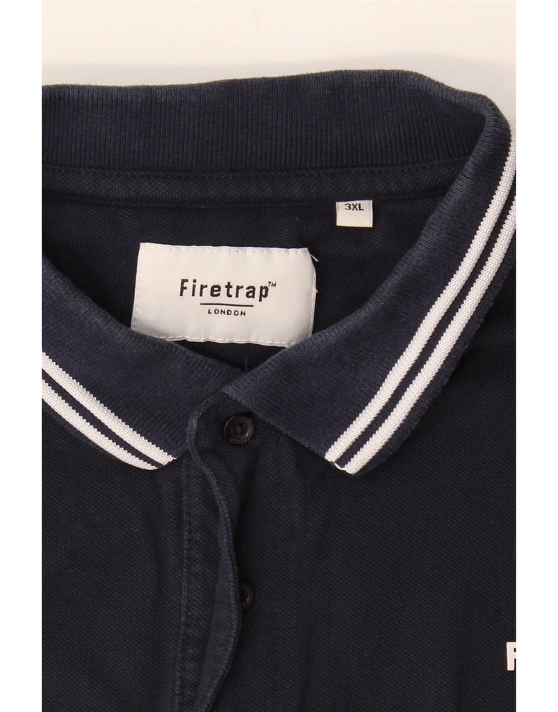 FIRETRAP Boys Polo Shirt 13-14 Years 3XL Navy Blue Cotton Vintage Firetrap and Second-Hand Firetrap from Messina Hembry 