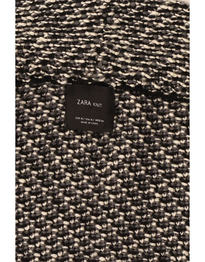 Zara Womens Oversized Cardigan Sweater UK 14 Medium Grey Flecked