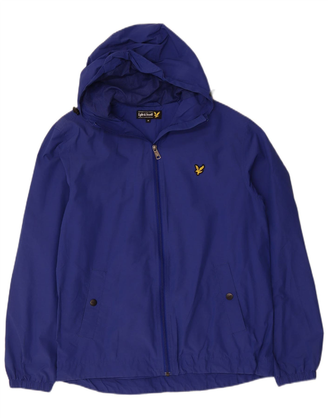 LYLE & SCOTT Mens Hooded Rain Jacket UK 38 Medium Navy Blue Nylon