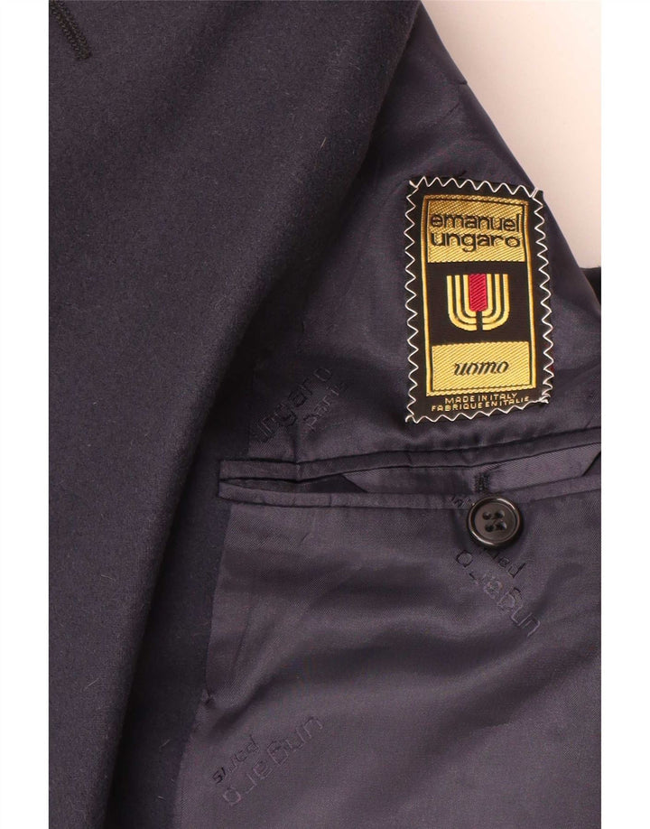 Emanuel Ungaro Mens Double Breasted Blazer Jacket UK 42 XL Navy Blue