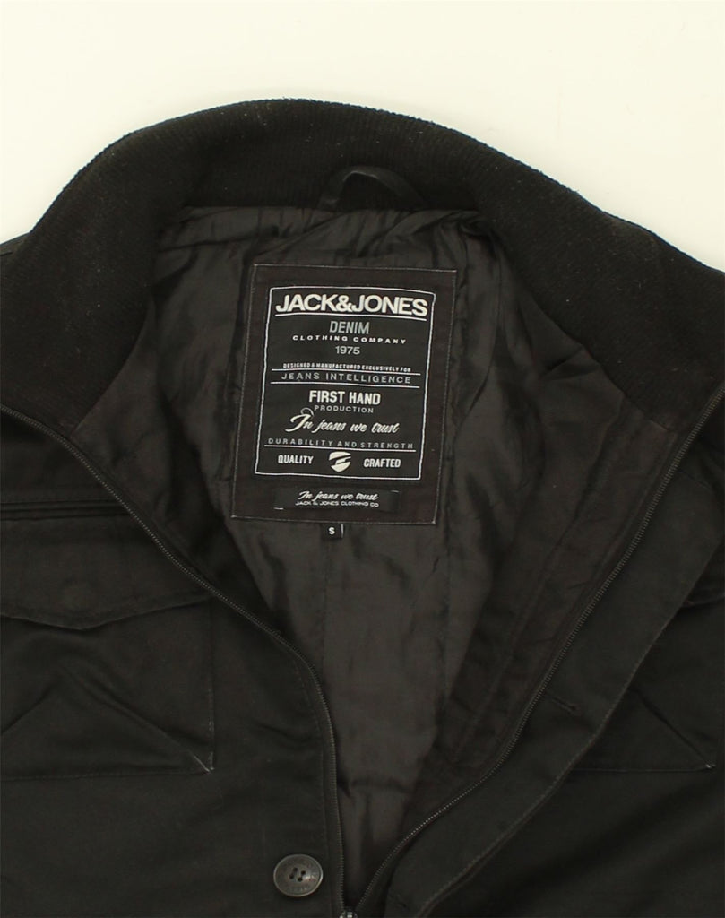 JACK & JONES Mens First Utility Jacket UK 36 Small Black Polyester | Vintage Jack & Jones | Thrift | Second-Hand Jack & Jones | Used Clothing | Messina Hembry 