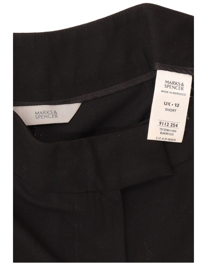 Marks & Spencer Womens Bootcut Casual Trousers UK 12 Medium W30 L29 Black