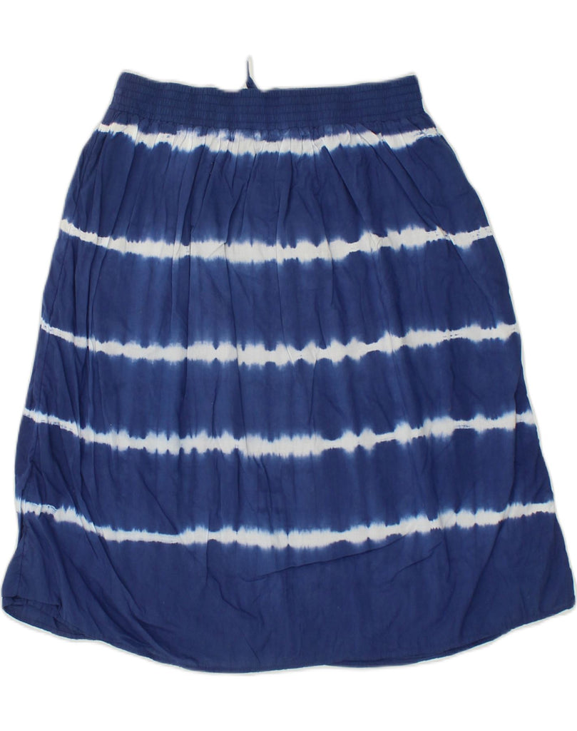 J. CREW Womens A-Line Skirt Small W27 Navy Blue Striped Cotton | Vintage J. Crew | Thrift | Second-Hand J. Crew | Used Clothing | Messina Hembry 